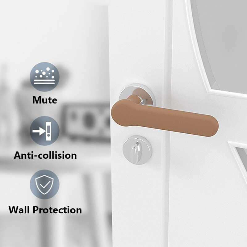 1vnt silikoninis nuo susidūrimo durų rankenos dangtis be statinės įtampos Rankena, rankovė, kūdikių saugos sienelės apsauga, miegamojo svetainės apsauga
