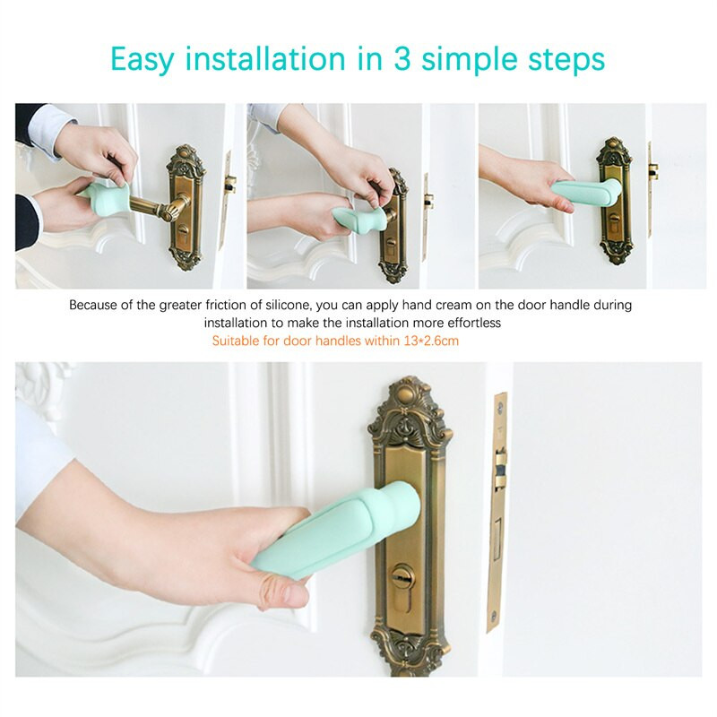 2 bucăți/set silicon mâner ușă mânecă mâner cameră bebeluș copil protecție împotriva accidentului suită ușă mâner mâner mănuși protector acasă