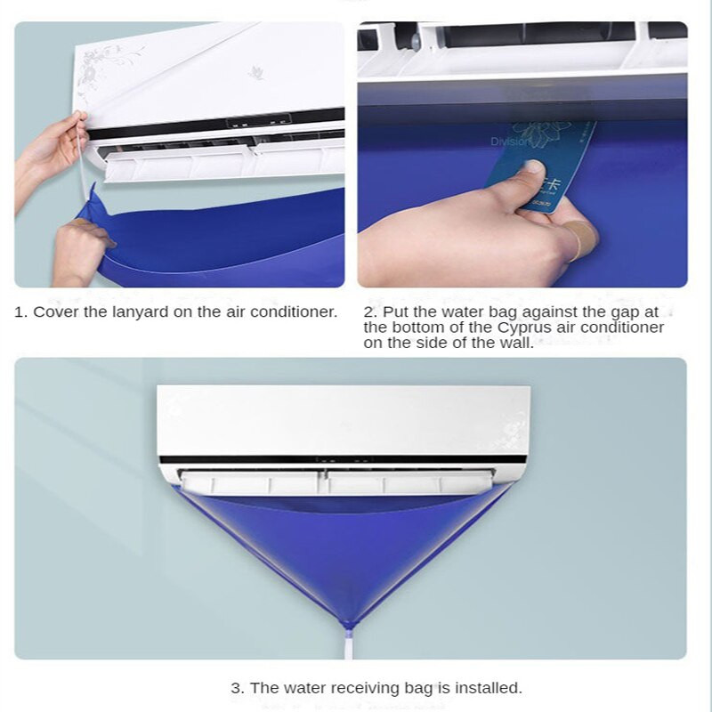 Čistiaci kryt klimatizácie s vodovodným potrubím, vodotesné čistenie, ochrana proti prachu, čistiaci kryt, vrecko, čistiaca kefa