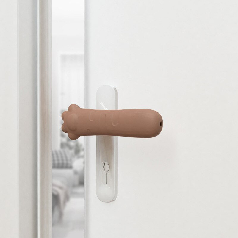 1 bucată drăguț labe de pisică ușă mâner ușii din spate mute tampon anti-coliziune anti-detonare bebeluș copil mâner ușă de siguranță manșon de protecție din silicon