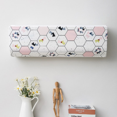 Kryt na klimatizáciu s kresleným závesným vzorom, ochranný kryt na klimatizáciu na stenu, severská dekorácia