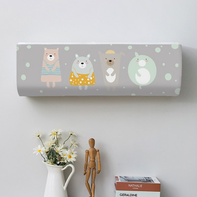 Kryt na klimatizáciu s kresleným závesným vzorom, ochranný kryt na klimatizáciu na stenu, severská dekorácia