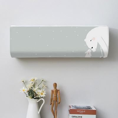 Kryt na klimatizáciu s kresleným závesným vzorom, ochranný kryt na klimatizáciu na stenu, severská dekorácia