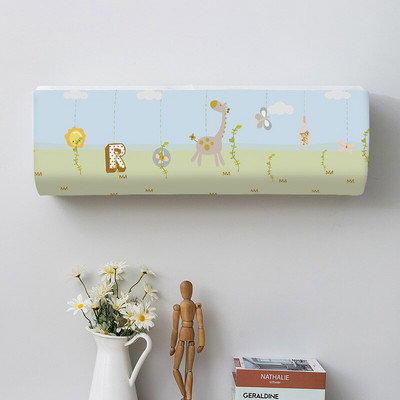 Kryt na klimatizáciu s kresleným závesným vzorom, ochranný kryt na klimatizáciu na stenu, severská dekorácia