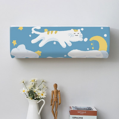 Kryt na klimatizáciu s kresleným závesným vzorom, ochranný kryt na klimatizáciu na stenu, severská dekorácia