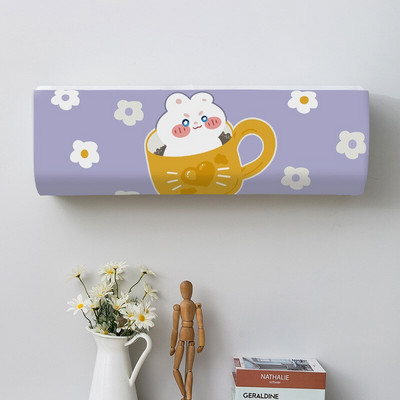 Kryt na klimatizáciu s kresleným závesným vzorom, ochranný kryt na klimatizáciu na stenu, severská dekorácia