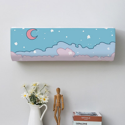 Kryt na klimatizáciu s kresleným závesným vzorom, ochranný kryt na klimatizáciu na stenu, severská dekorácia