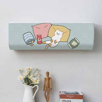 Kryt na klimatizáciu s kresleným závesným vzorom, ochranný kryt na klimatizáciu na stenu, severská dekorácia