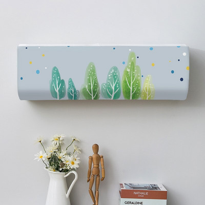 Kryt na klimatizáciu s kresleným závesným vzorom, ochranný kryt na klimatizáciu na stenu, severská dekorácia