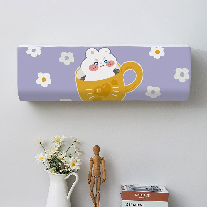 Kryt na klimatizáciu s kresleným závesným vzorom, ochranný kryt na klimatizáciu na stenu, severská dekorácia