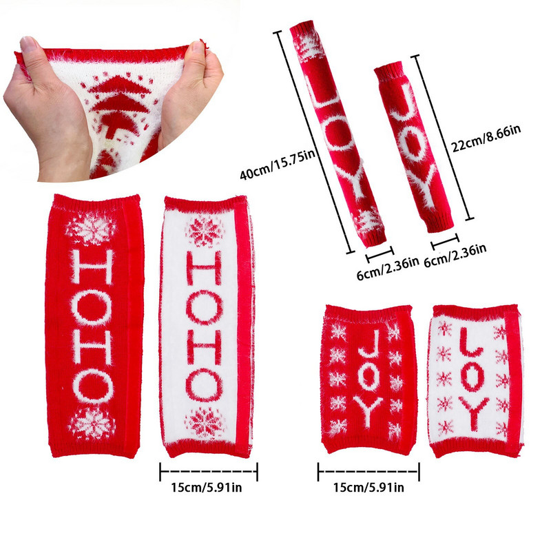 8 komada Božićna tkanina za pokrivanje ručke hladnjaka Poklopac za ručku vrata Kuhinjski hladnjak Štitnik za aparate Štitnik za kvaku na vratima #t2g