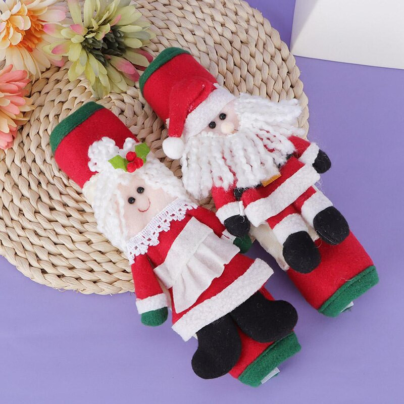 2/4 ks Kryt kľučky dverí chladničky Vianočná dekorácia Rukoväte kuchynských spotrebičov Santa Claus Protišmykové ochranné rukavice