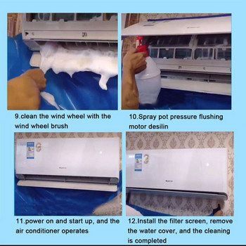 Почистващ капак за климатик за 1.5P климатици отдолу Устойчив на течове Почистващ капак Чанта Защита от прах с водопроводна тръба
