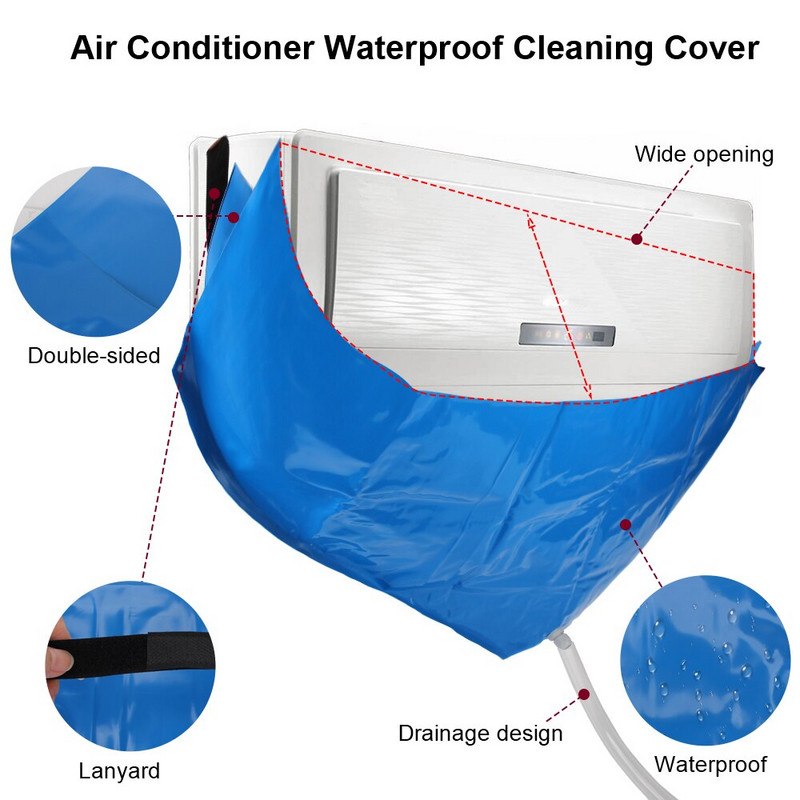 Poklopac za čišćenje klima-uređaja za 1.5P klima-uređaje ispod Vreća za zaštitu od curenja, zaštita od prašine s cijevi za vodu