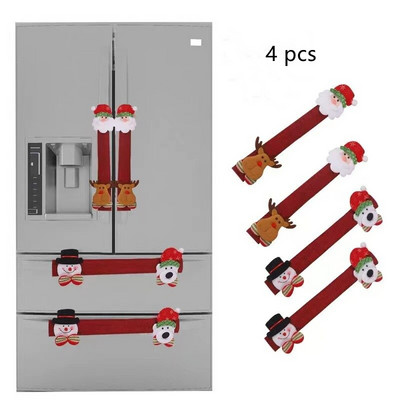 Zaštitna navlaka za ručku kućnog hladnjaka za mikrovalnu pećnicu Božićni festival Ukrasi za zabavu Crtić od crvenog platna Božićna navlaka za ručku