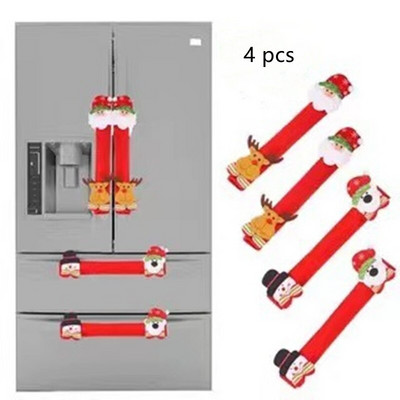Zaštitna navlaka za ručku kućnog hladnjaka za mikrovalnu pećnicu Božićni festival Ukrasi za zabavu Crtić od crvenog platna Božićna navlaka za ručku