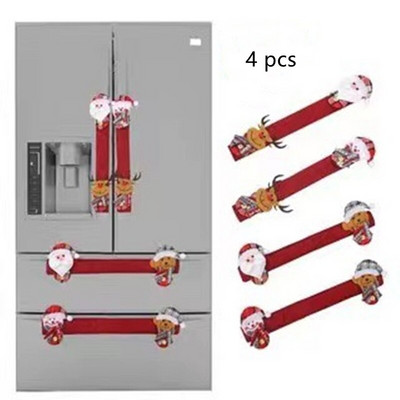 Zaštitna navlaka za ručku kućnog hladnjaka za mikrovalnu pećnicu Božićni festival Ukrasi za zabavu Crtić od crvenog platna Božićna navlaka za ručku