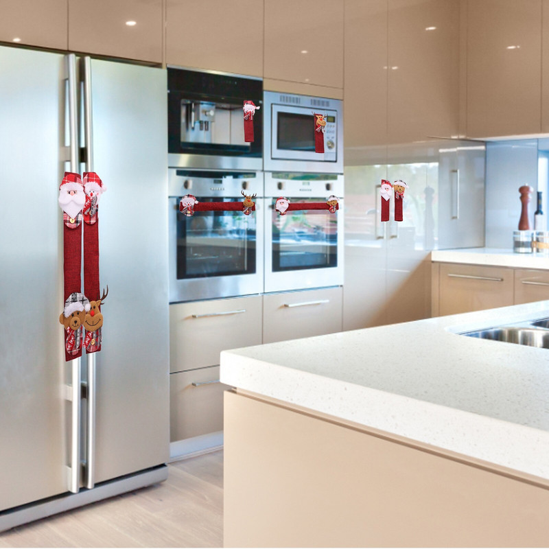 Božićna navlaka za ručku hladnjaka Poklopac za ručku na vratima Kuhinjski uređaji za hladnjak Štitnik za rukavice Štitnik za kvake #t2g