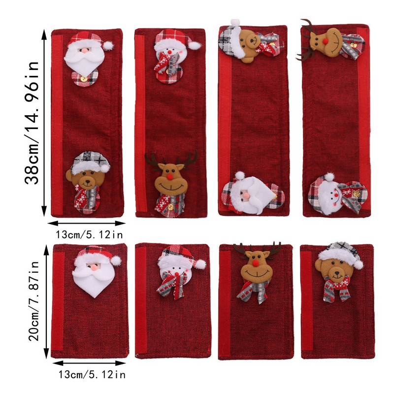 Božićna navlaka za ručku hladnjaka Poklopac za ručku na vratima Kuhinjski uređaji za hladnjak Štitnik za rukavice Štitnik za kvake #t2g