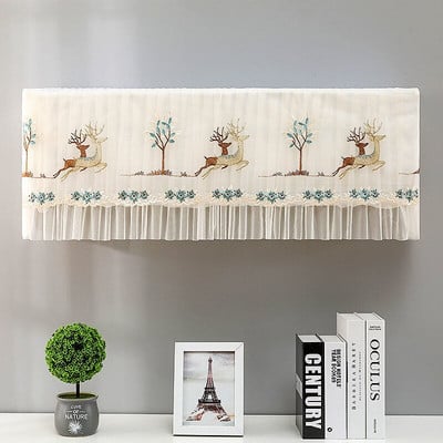 Čipkované kryty na klimatizáciu, luxusné kvetinové výšivky, prachotesný kryt, kompletný nástenný kryt na klimatizáciu