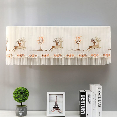 Čipkované kryty na klimatizáciu, luxusné kvetinové výšivky, prachotesný kryt, kompletný nástenný kryt na klimatizáciu