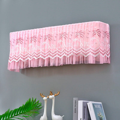 Čipkované kryty na klimatizáciu, luxusné kvetinové výšivky, prachotesný kryt, kompletný nástenný kryt na klimatizáciu