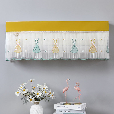 Čipkované kryty na klimatizáciu, luxusné kvetinové výšivky, prachotesný kryt, kompletný nástenný kryt na klimatizáciu