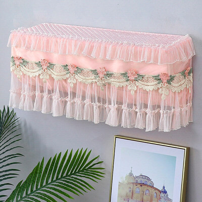 Čipkované kryty na klimatizáciu, luxusné kvetinové výšivky, prachotesný kryt, kompletný nástenný kryt na klimatizáciu