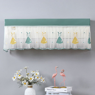 Čipkované kryty na klimatizáciu, luxusné kvetinové výšivky, prachotesný kryt, kompletný nástenný kryt na klimatizáciu