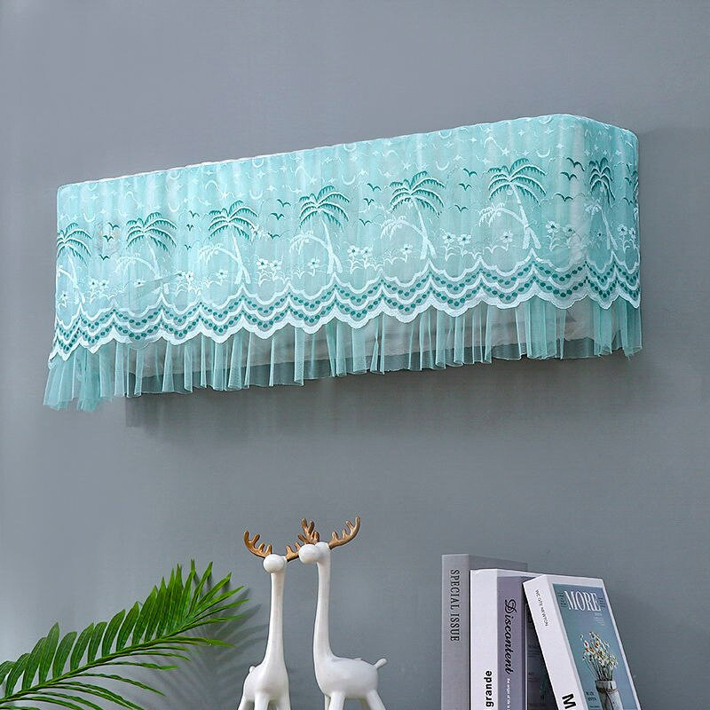 Čipkované kryty na klimatizáciu, luxusné kvetinové výšivky, prachotesný kryt, kompletný nástenný kryt na klimatizáciu