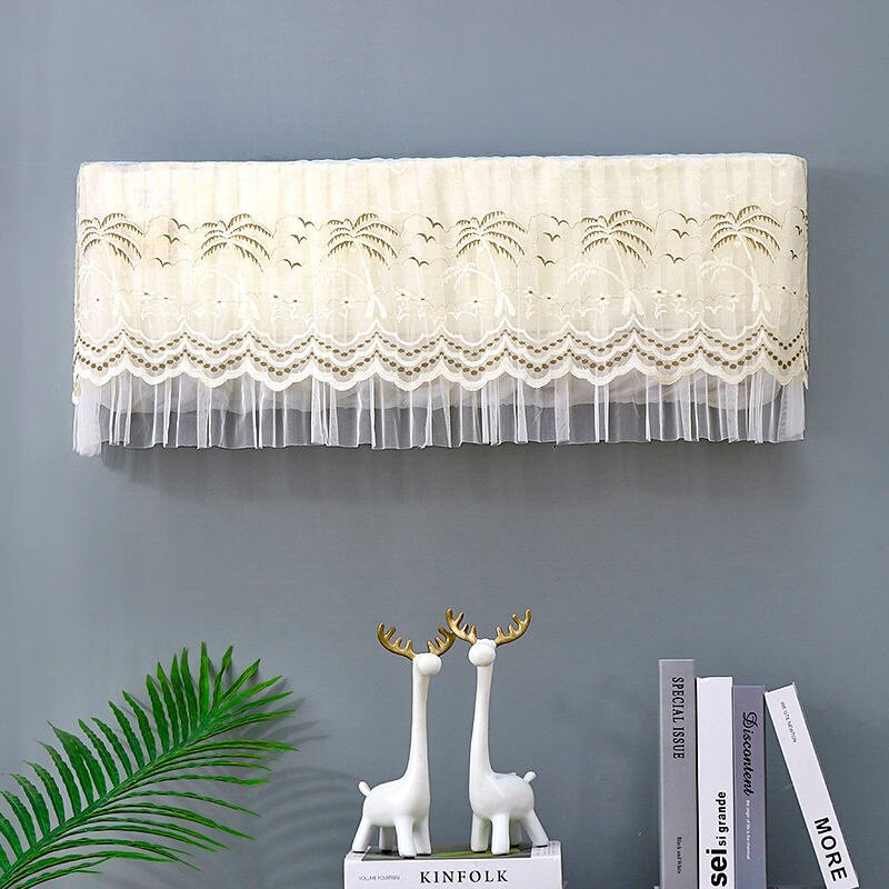 Čipkované kryty na klimatizáciu, luxusné kvetinové výšivky, prachotesný kryt, kompletný nástenný kryt na klimatizáciu