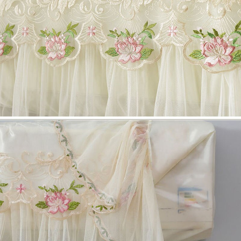 Čipkované kryty na klimatizáciu, luxusné kvetinové výšivky, prachotesný kryt, kompletný nástenný kryt na klimatizáciu