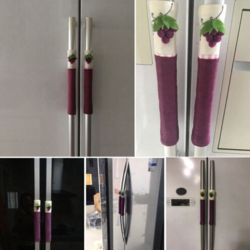 2 ks/sada krytov kľučiek dverí chladničky, dekorácia kuchynských spotrebičov, rukoväť chladničky a rúry, protišmyková ochrana kľučiek dverí