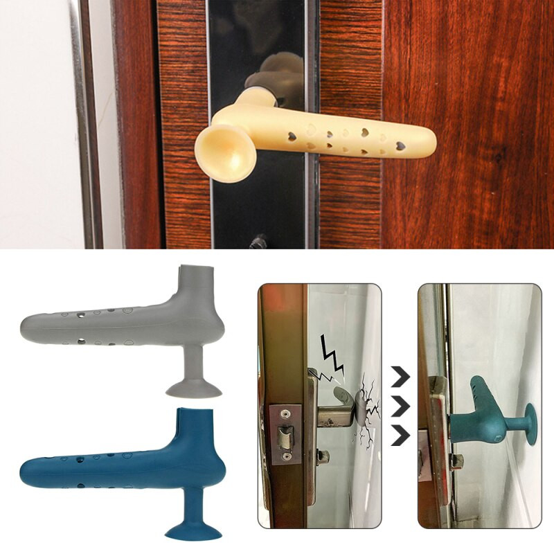 Mâner ușă din silicon Protecție anti-coliziune Capac mâner fără perforare Ventiță din cauciuc siliconic Mâner ușă Ultra Rechizite pentru casă