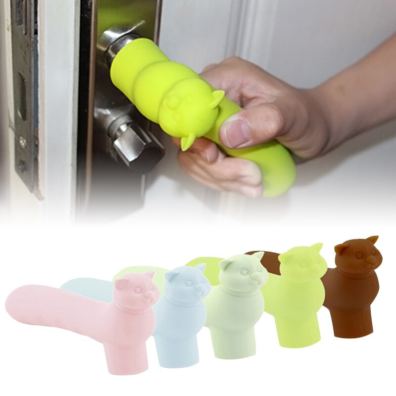 Silikonska navlaka za ručku u obliku svinje, dječja, dječja sigurnosna zaštita od sudara, zaštitna torbica za ručku na povlačenje za vrata