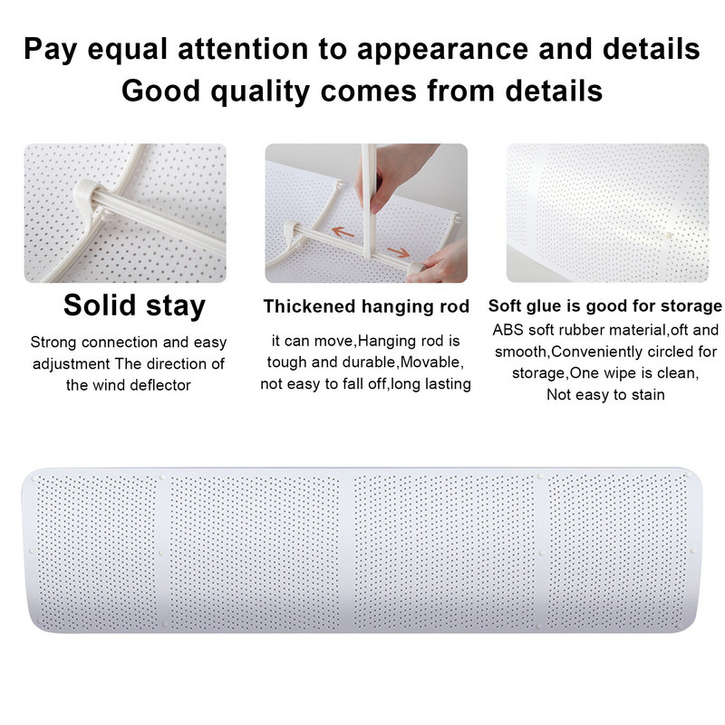 Skalabilno viseće vjetrobransko staklo klima uređaja Deflektor zraka protiv izravnog puhanja Pregrada kućnog klima uređaja