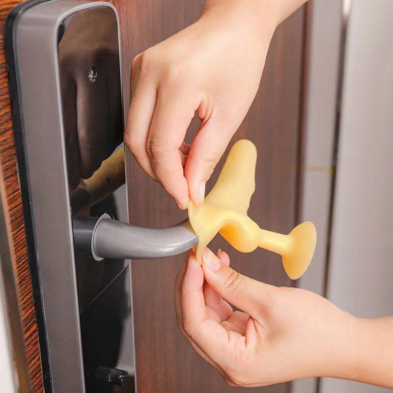 Silikónový ochranný kryt na kľučku dverí, proti kolízii, bezpečnosť detí, ochrana proti hluku, prísavka, kryt kľučky dverí