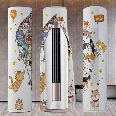 1 ks okrúhly kryt klimatizácie so zipsom, otváranie bez nutnosti odstraňovania, čistenie, ochrana proti prachu