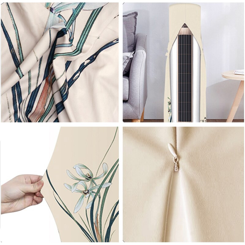 1 ks okrúhly kryt klimatizácie so zipsom, otváranie bez nutnosti odstraňovania, čistenie, ochrana proti prachu