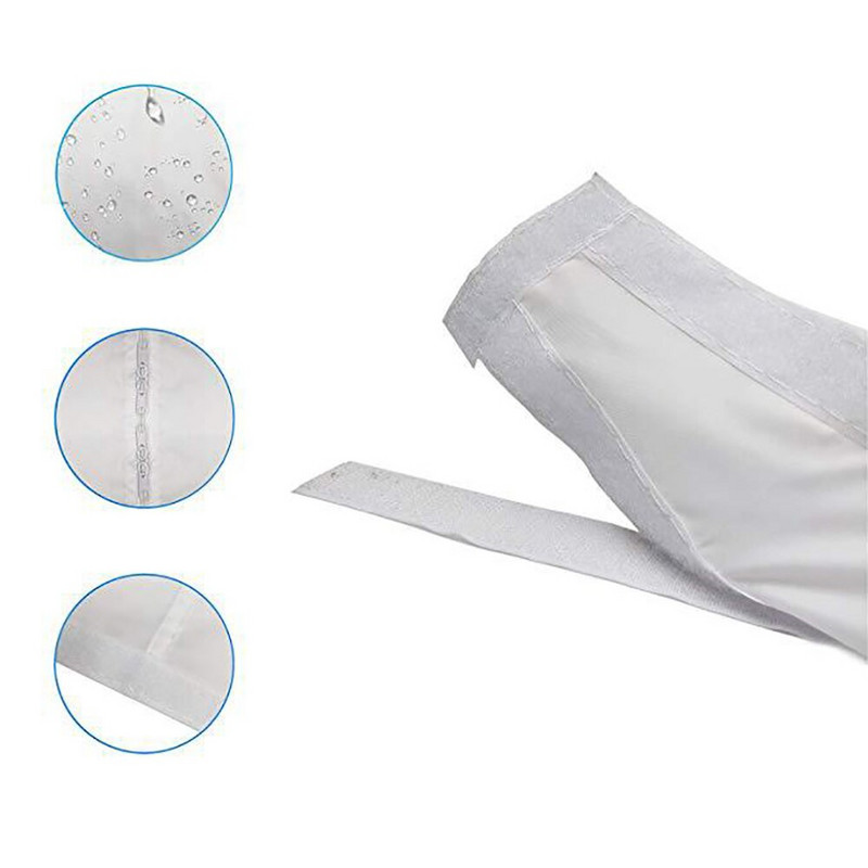 3/4m Tesniaca látková doska na okno Air Lock, biela univerzálna domáca flexibilná vodotesná mäkká doska pre mobilnú klimatizáciu