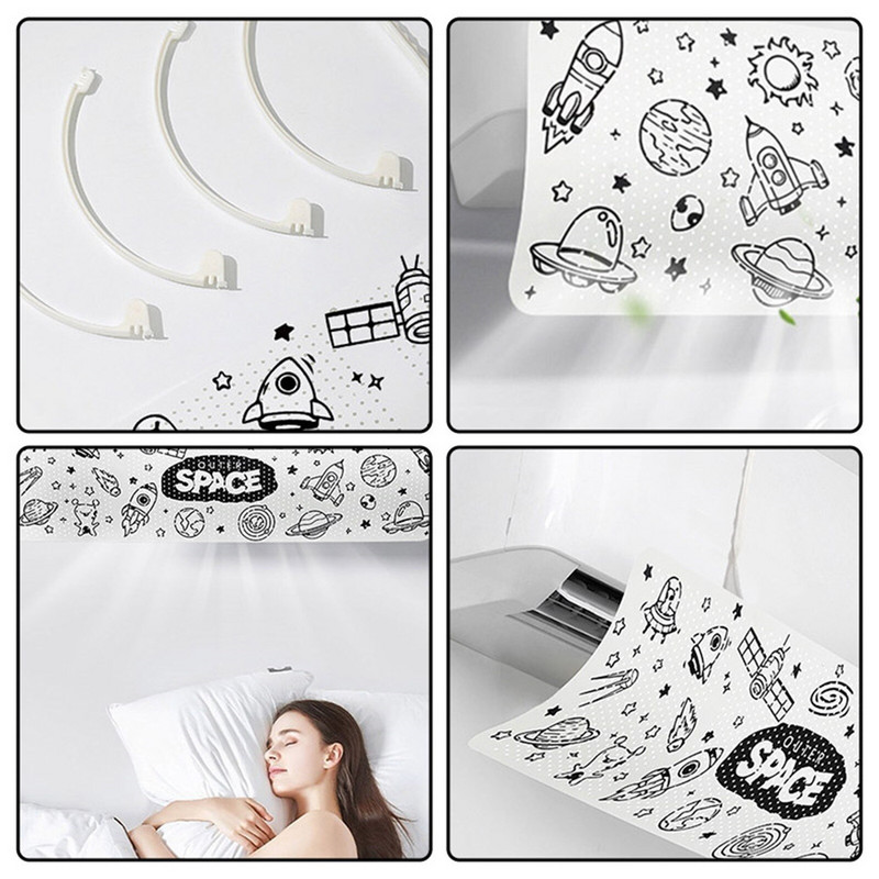 Škálovateľný závesný čelný štít klimatizácie, deflektor vzduchu proti priamemu fúkaniu, klimatizácia pre domácnosť, prepážka Wb001