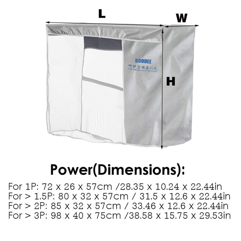 4 veľkosti vonkajší kryt na klimatizáciu, vodotesný čistiaci kryt na klimatizáciu, umývateľný, protiprachový, protisnehový čistiaci kryt