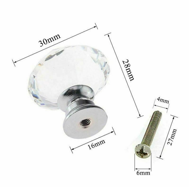 16x lentos rankenos durų rankenos spintelės stalčius europietiškų baldų spintos stalčius vienos skylės krištolinis stiklas deimantinės rankenos durų rankenėlė