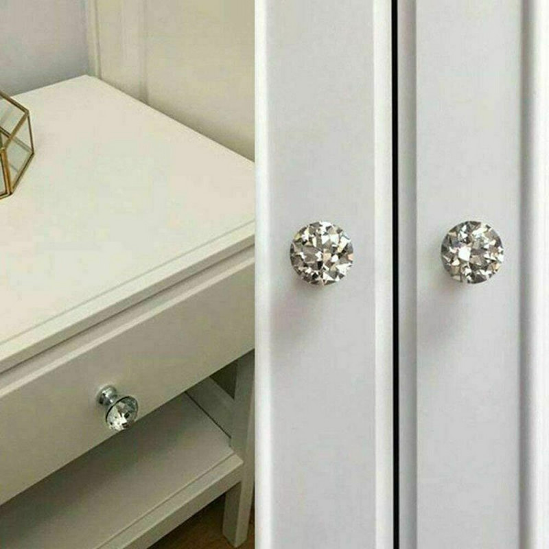 16 ks/balenie čírych krištáľových sklenených kľučiek na dvere, kľučka na zásuvku skrinky