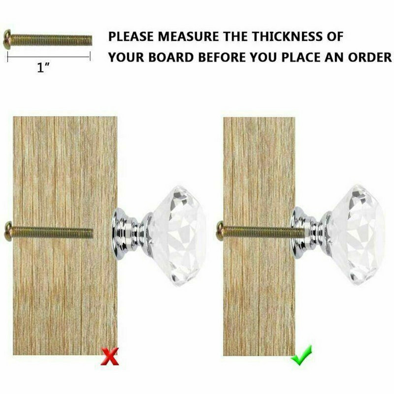 16 ks/balenie čírych krištáľových sklenených kľučiek na dvere, kľučka na zásuvku skrinky