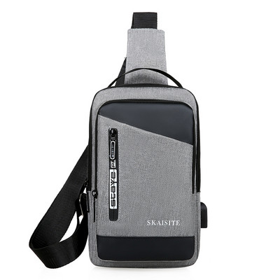 Ανδρική υφασμάτινη τσάντα με ένα χερούλι και πολλές θήκες