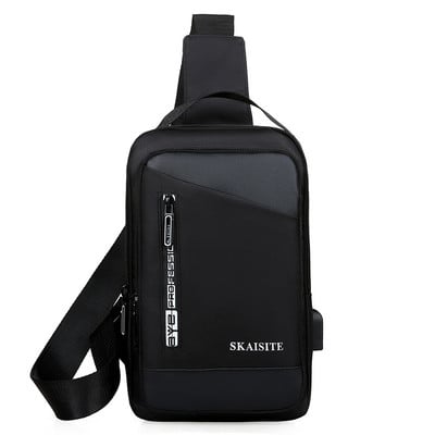 Ανδρική υφασμάτινη τσάντα με ένα χερούλι και πολλές θήκες