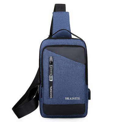 Ανδρική υφασμάτινη τσάντα με ένα χερούλι και πολλές θήκες