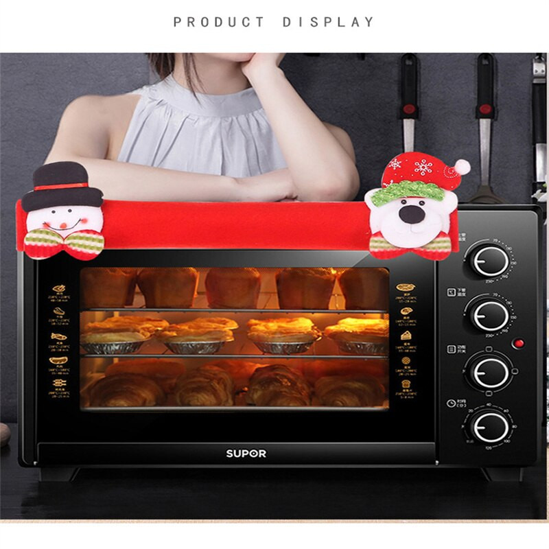 Zollor 4 ks vianočných krytov kľučiek dverí chladničky, chráničov kľučiek chladničky, mikrovlnnej rúry a umývačky riadu, vianočných dekorácií