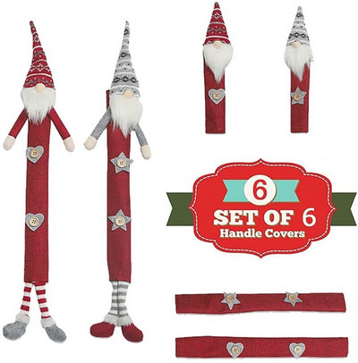 6 ks kreatívnych ochranných rukovätí bez tváre pre bábiky, domáce chladničky, mikrovlnnej rúry, kryt dverí, vianočná novoročná párty atmosféra dekorácia